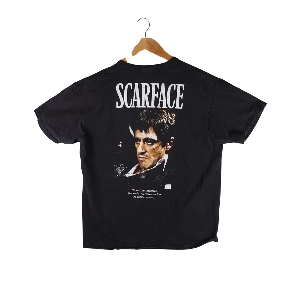 Scarface Tony Montana Graphic T-Shirt Mens Large Black Movie Promo Tee